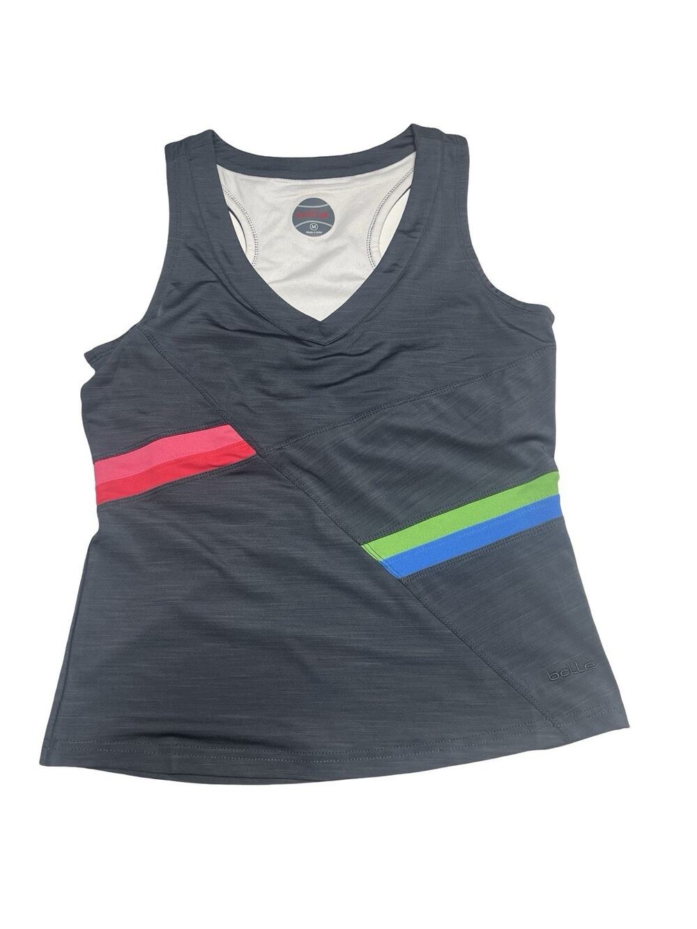 Bolle Women's Gray Athletic Racerback Sleeveless Tank Top SZ M